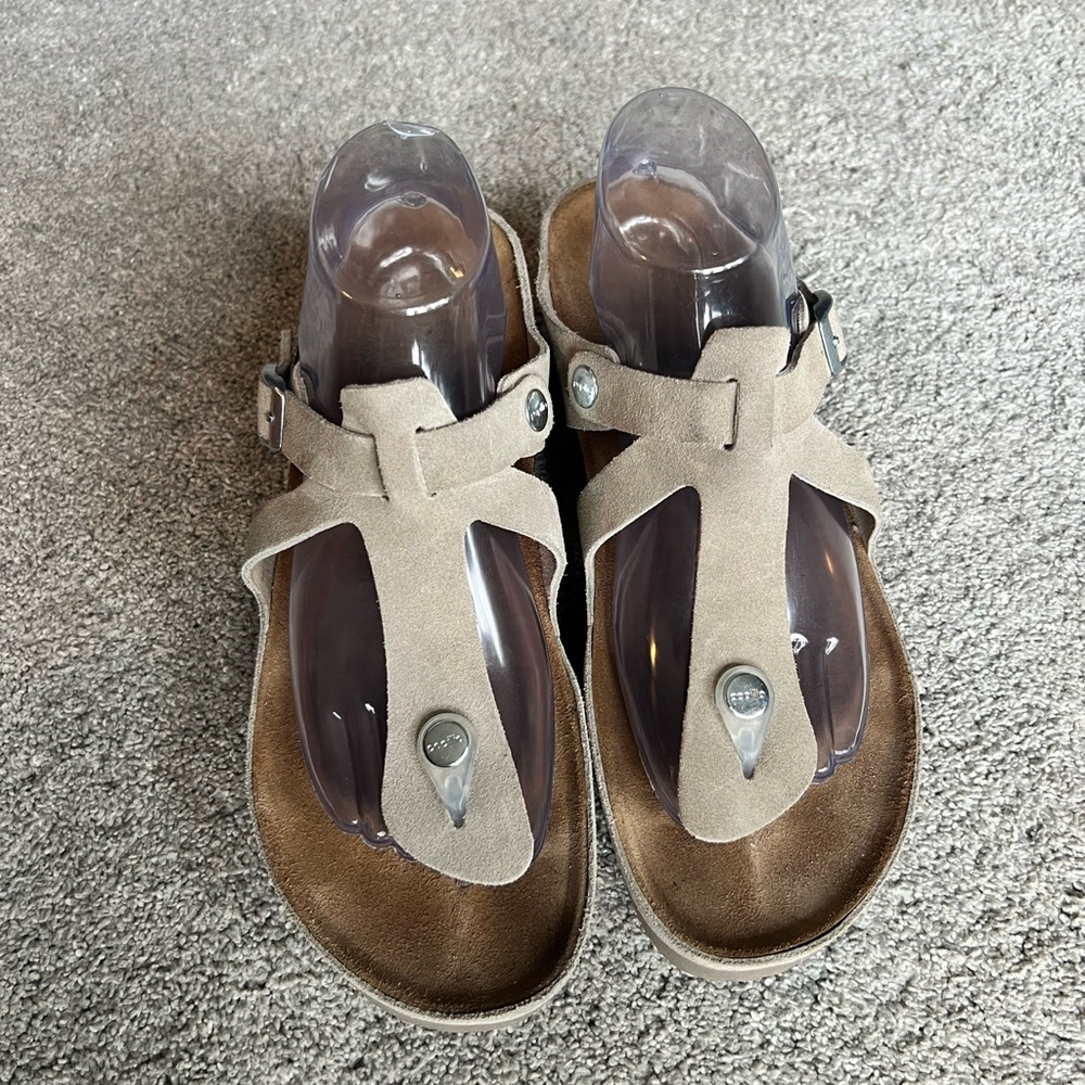 Birkenstock Papillio Gizeh Luna Wedge Size 41 Slip On Thong Sandals WORE 2X - Picture 2 of 8